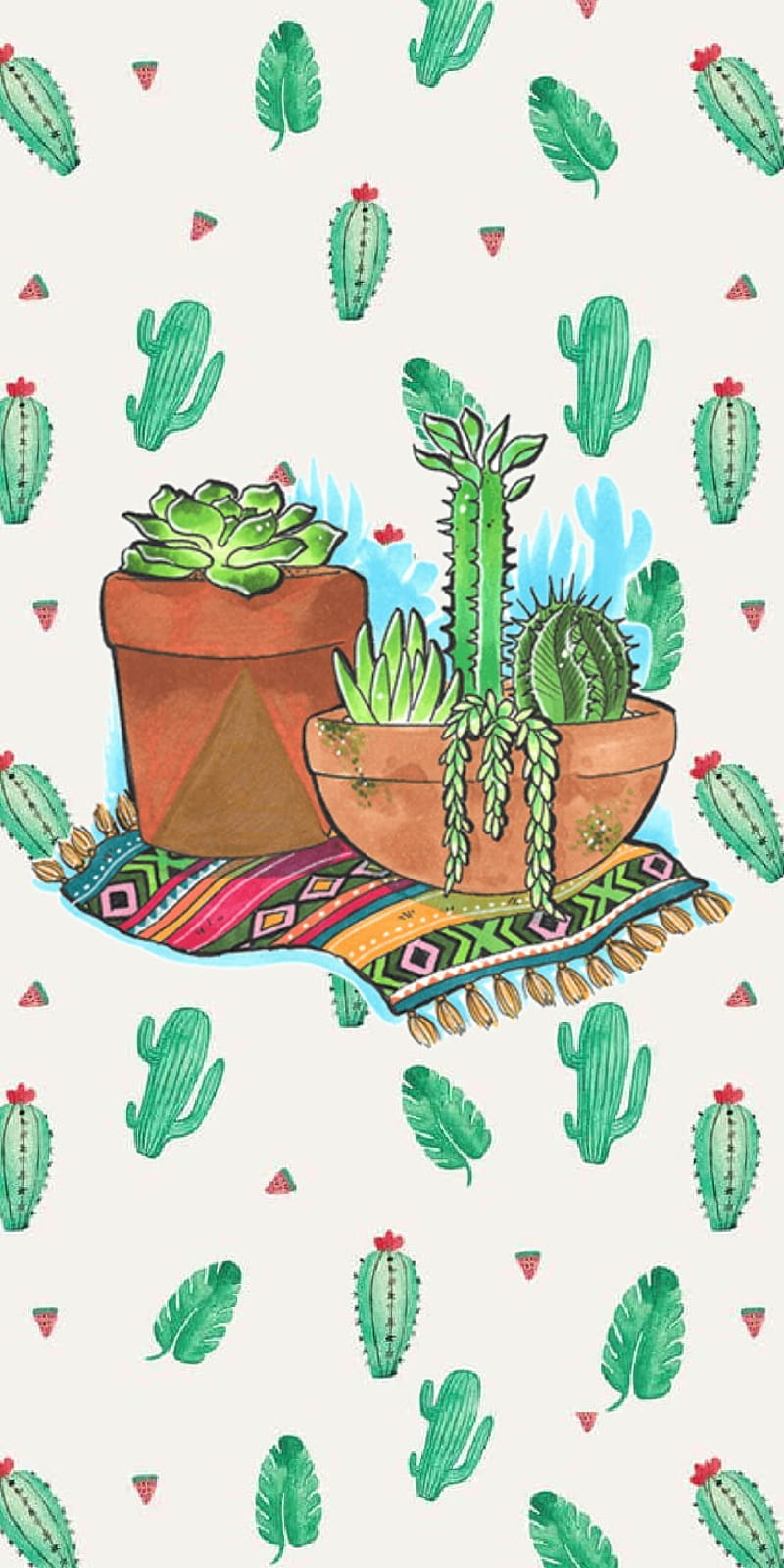 Cactus, cactus, patrón, verde, planta, Fondo de pantalla de teléfono HD |  Peakpx