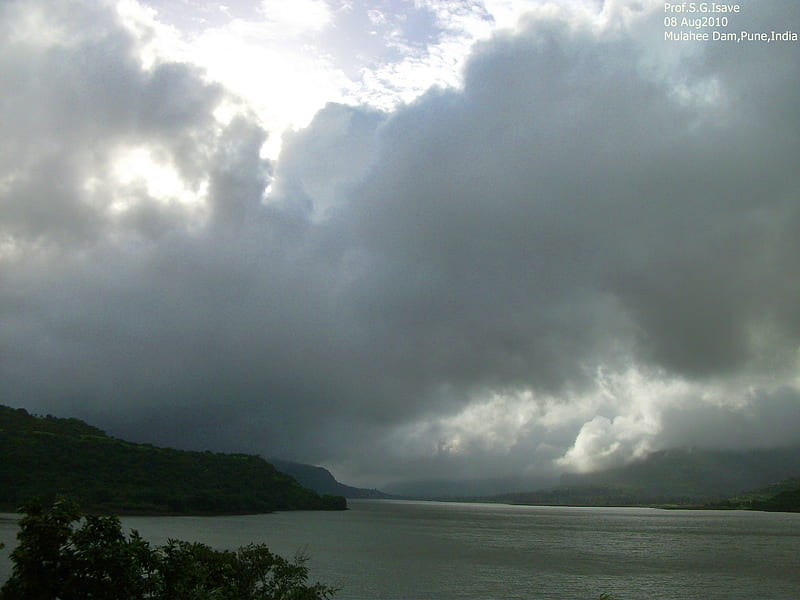 Monsoon, mulashi, sahyadri, pune, cloud, isave sir, india, dam, HD wallpaper