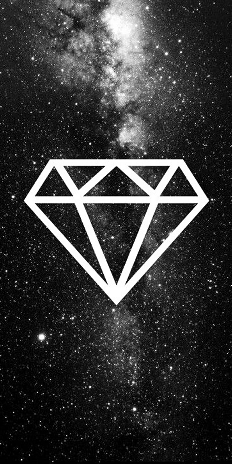 diamond, black, galaxy, star, HD phone wallpaper