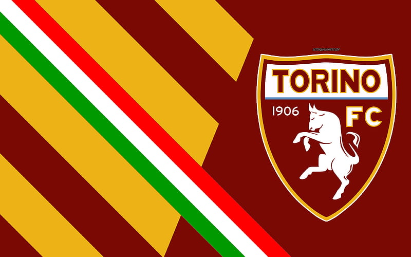 Torino FC Italian football club, logo, abstraction, brown background, emblem, Serie A, Italy, Turin, Flag of Italy, football, HD wallpaper