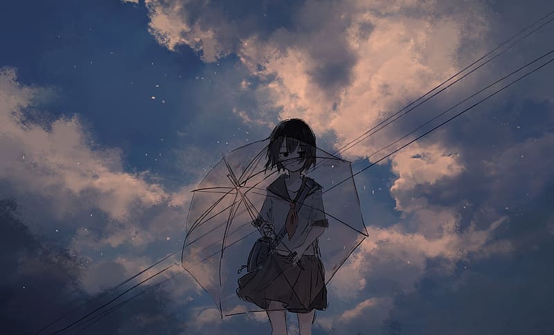 Anime, Umbrella, Original, School Uniform, HD wallpaper | Peakpx
