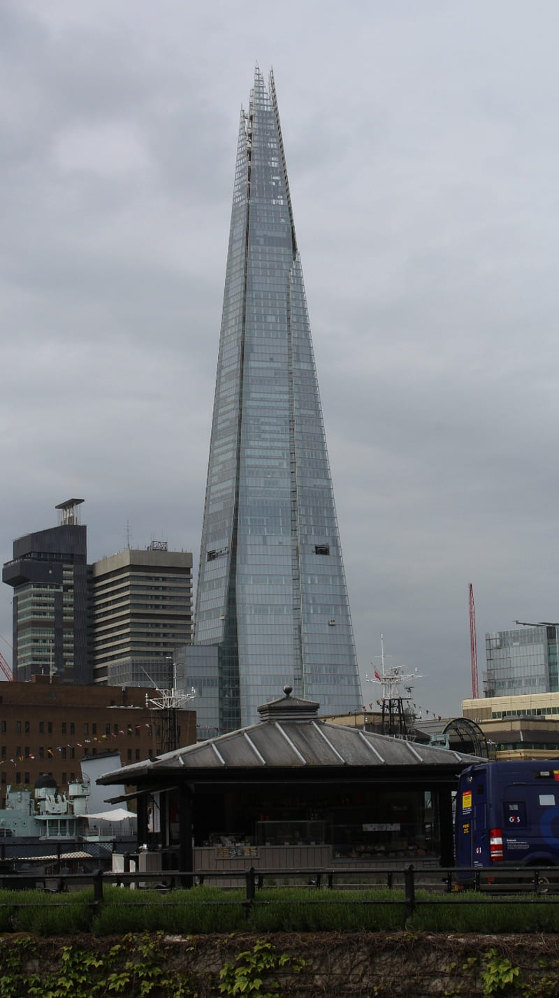 Glass Tower, building, london, shard, uk, HD phone wallpaper