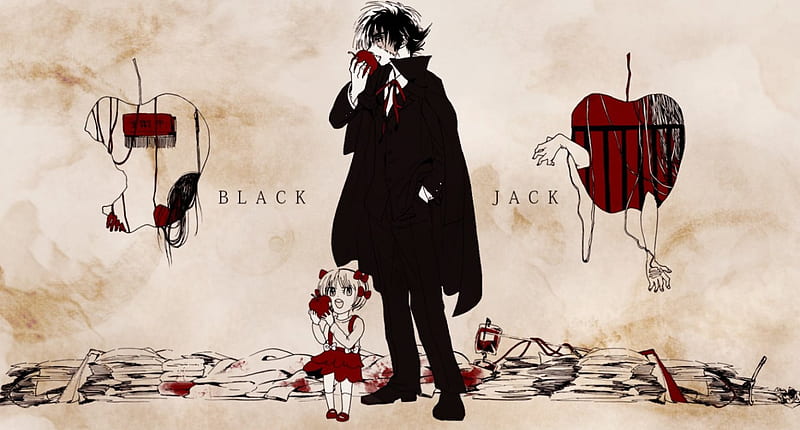 Black Jack, Anime, Osamu Tezuka, Pinoko, Apple, HD wallpaper