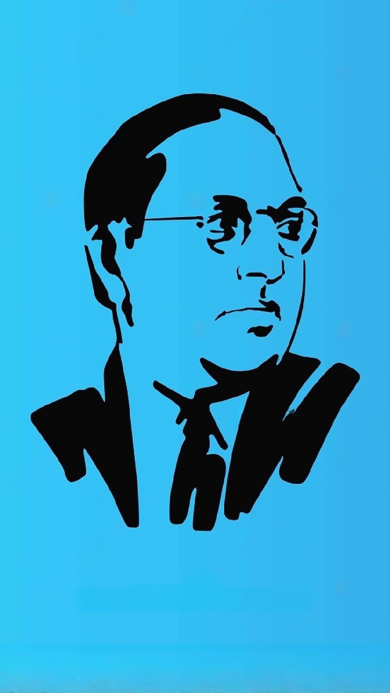 Dr Ambedkar, Blue Background, indian jurist, indian economist, HD phone wallpaper