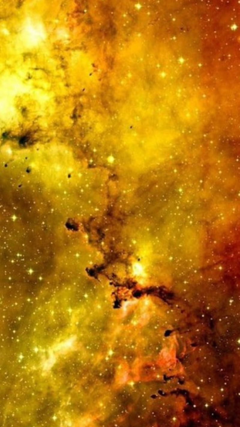 Golden Galaxy, dark, gold, light, shine, space, storm, strange, HD phone wallpaper