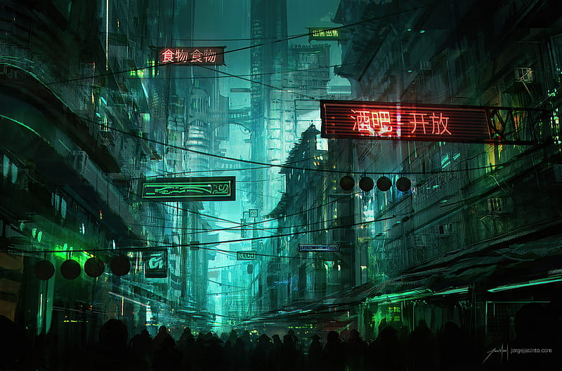 Sci Fi, City, Building, Crowd, Futuristic, HD wallpaper