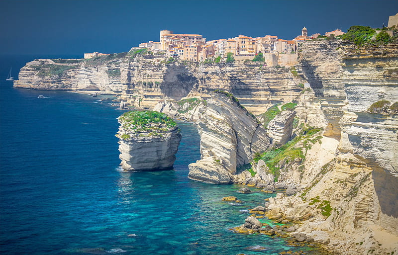 Cities, City, Coastline, Corsica, France, Rock, Saint-Julien, HD wallpaper