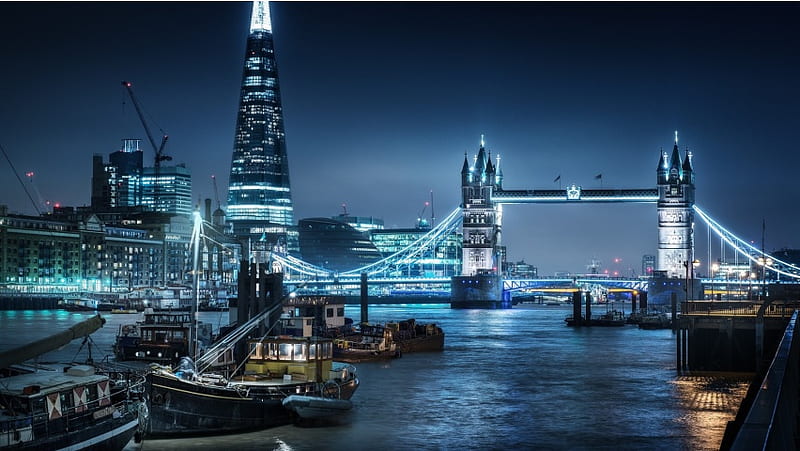 London City Thames Nigth, HD wallpaper