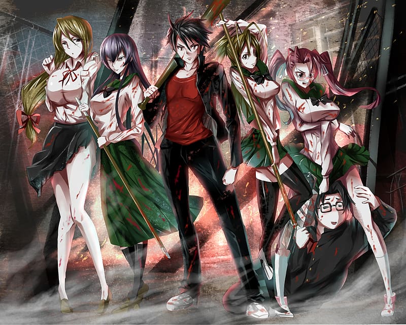 Highschool of the Dead - Takashi and Rei Wallpaper by eaZyHD on