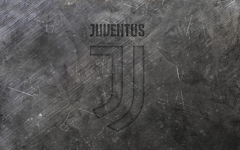 Juventus, new logo, metal texture, new emblem Juventus, Turin, Italy, football, Serie A, HD wallpaper