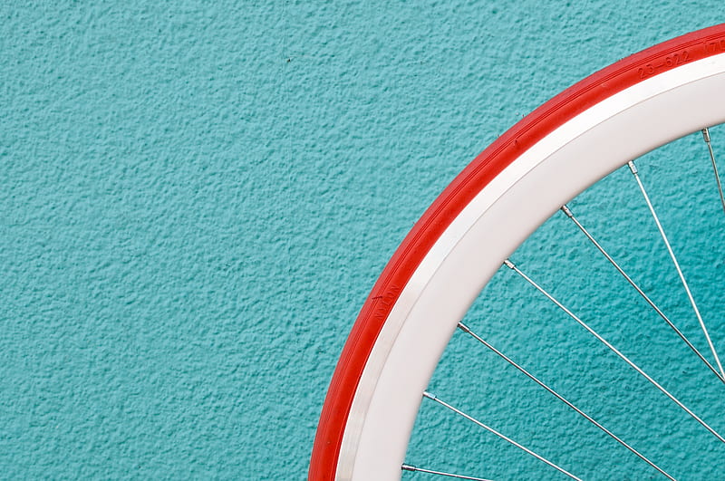 red and white bike tire, HD wallpaper