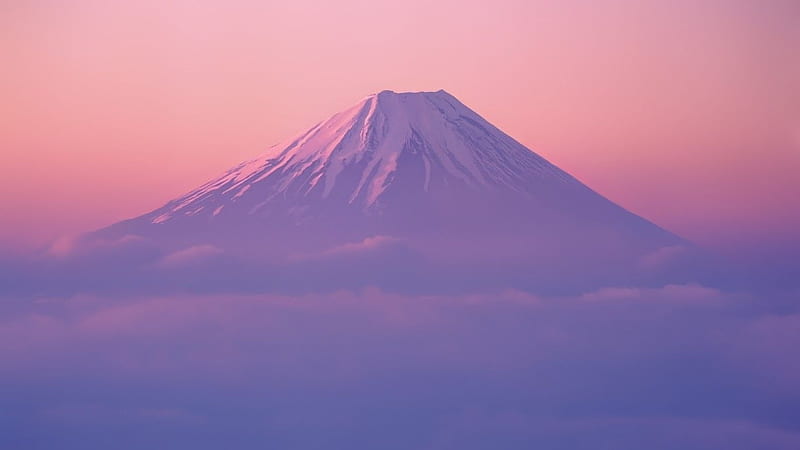 Pastel Fuji, sunrise, sunset, nature, Fuji, landscape, scene, dawn, japan, dusk mountains, HD wallpaper