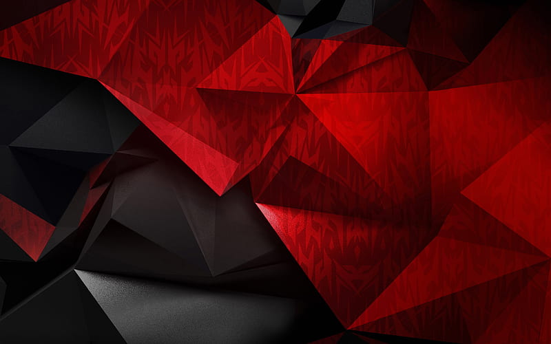 Black red polygon background, red black low poly background, red black  abstraction, HD wallpaper | Peakpx
