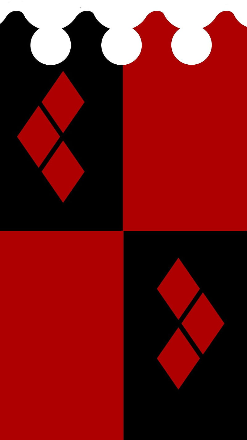 Red and Black Harley Quinn, Harley Quinn Diamond Symbol, HD phone wallpaper