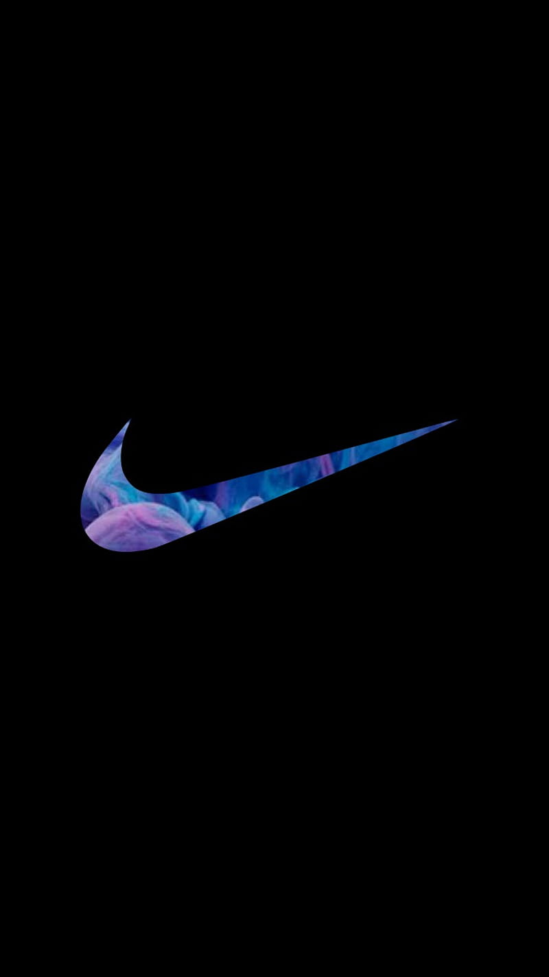 Nike, abstract, blue, desenho, logo, purple, smoke, HD phone wallpaper
