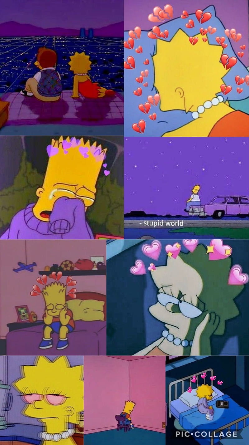 Bored BartV2, bart simpson, depressed, sad, simpsons, HD phone