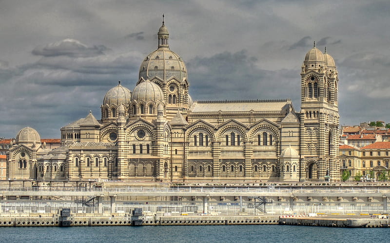 Marseille Cathedral, Roman Catholic cathedral, Marseille, Landmark, Cathedral, France, HD wallpaper