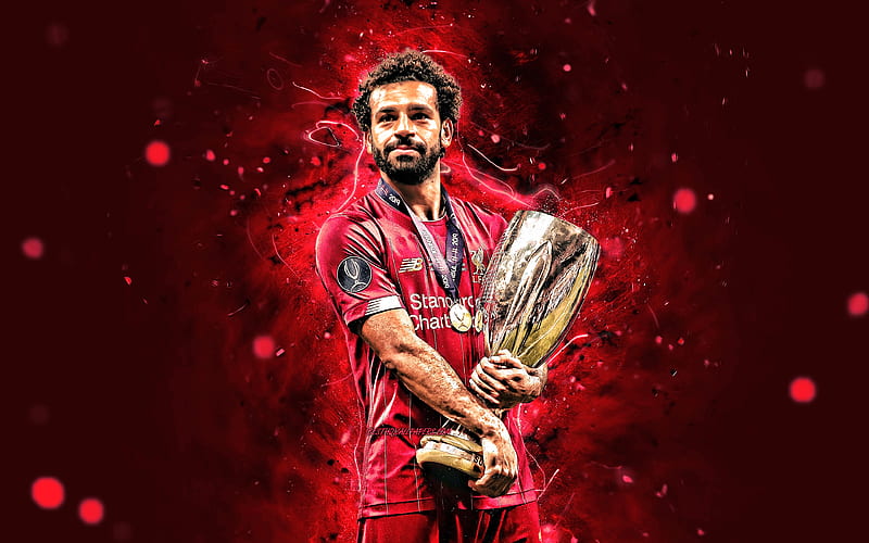 Mohamed Salah, soccer, red, mohamedsalah, trophy, lfc, mo salah, sport, ynwa, salah, super cup, liverpool, football, cup, uefa, egyptian, HD wallpaper