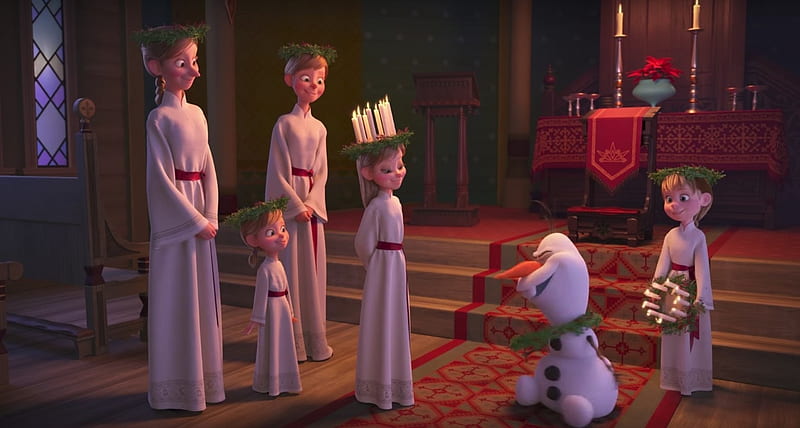 Olaf's Frozen Adventure (2017), poster, family, movie, craciun, christmas, snowman, fantasy, olafs frozen adventure, scene, disney, HD wallpaper