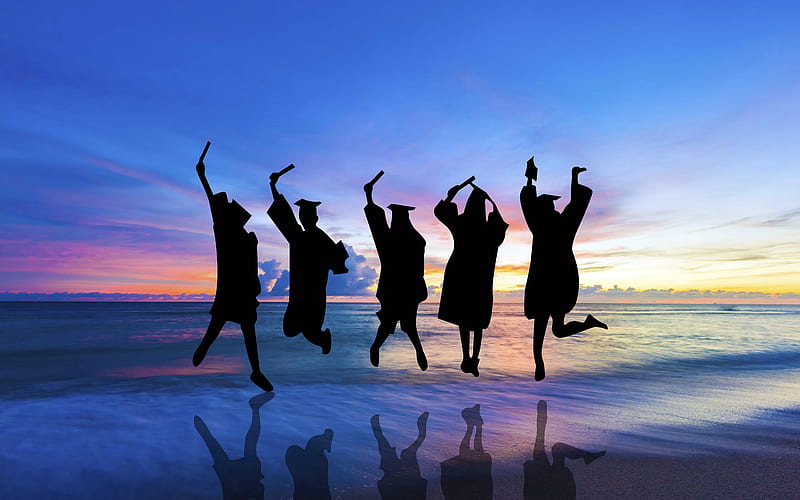 Graduation Season 2022 Beach Silhouette, HD wallpaper