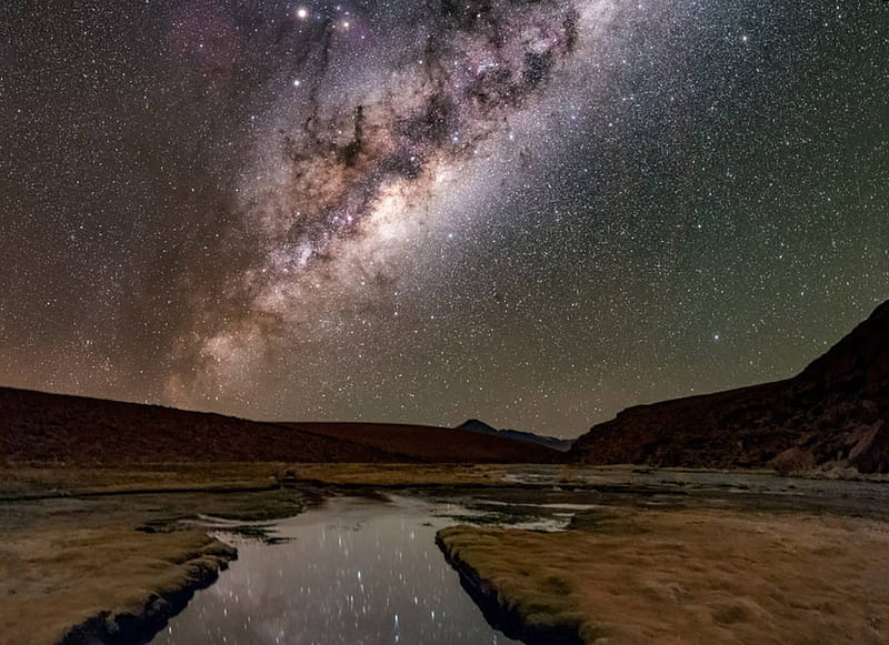 The Altiplano Night, stars, cool, space, fun, galaxies, HD wallpaper