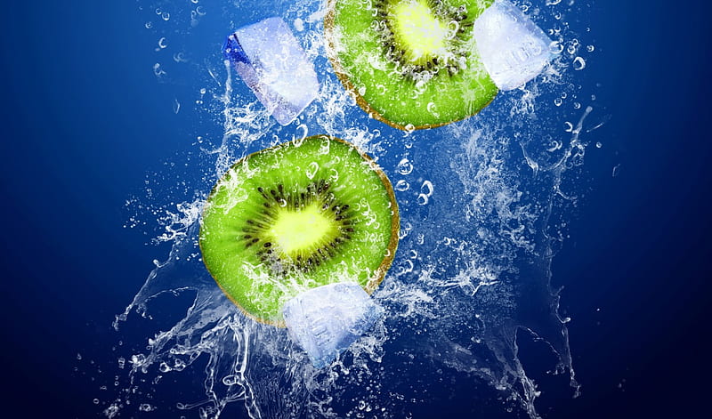 Kiwifruits, fruit, green, fruits, Kiwifruit, blue, Kiwi, HD wallpaper