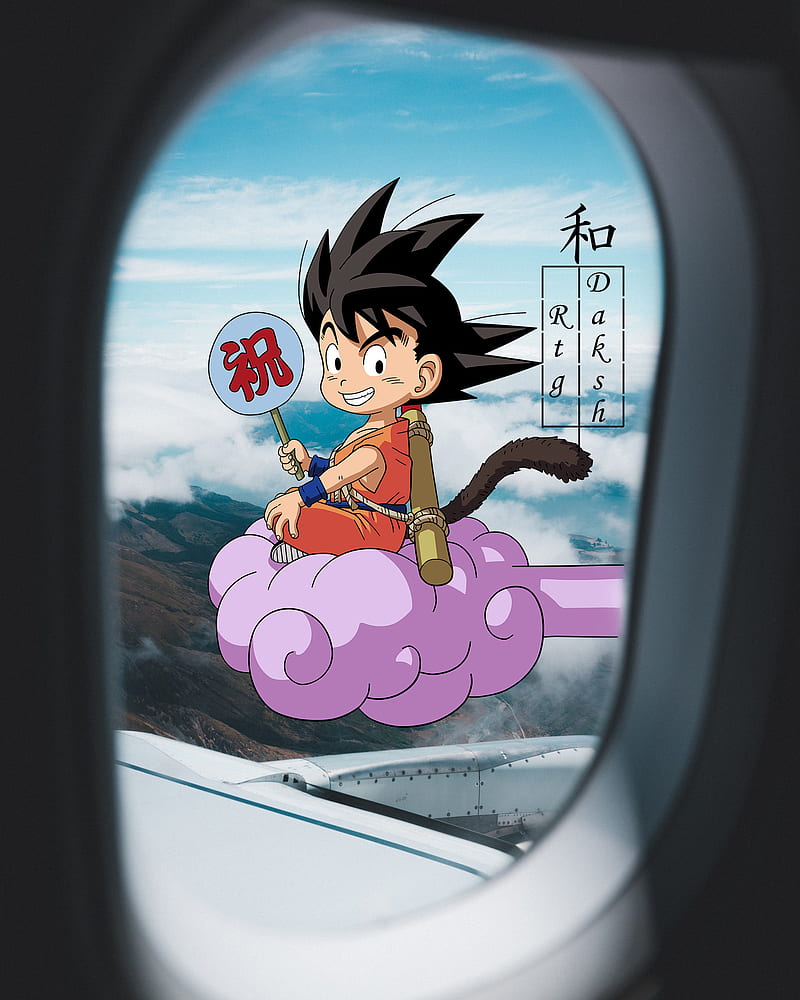Kid Goku, anime, dragon ball, dragon ball z, fun, manga, nimbus, sky, trip,  HD phone wallpaper | Peakpx