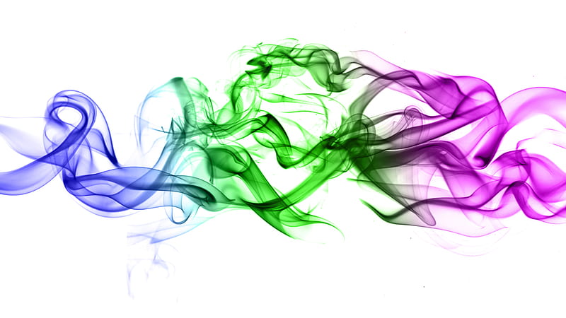 Coloured smoke, colour, white, abstract, smoke, whisp, HD wallpaper