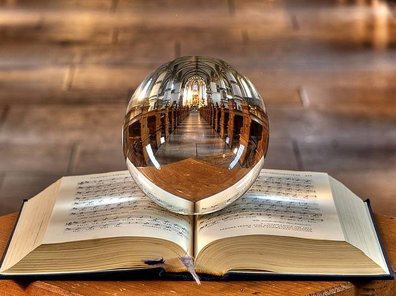 Reflections, globe, glass, balls, book, hot, mirrors, HD wallpaper