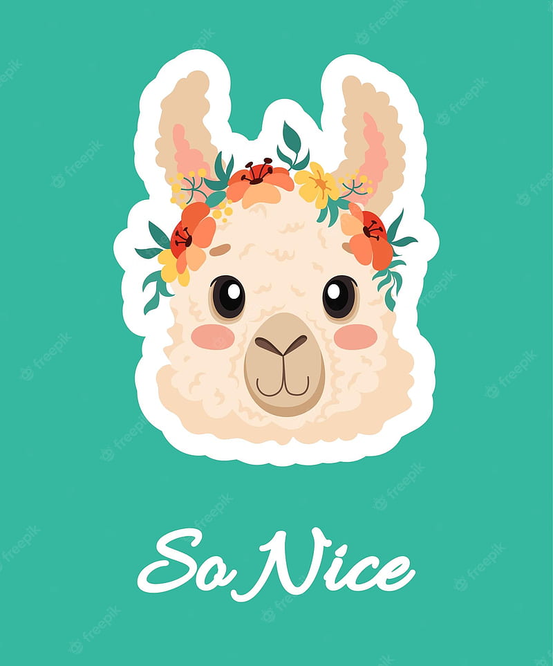 Kawaii Llama . Vectors, Stock & PSD, Cute Cartoon Llama, HD phone wallpaper
