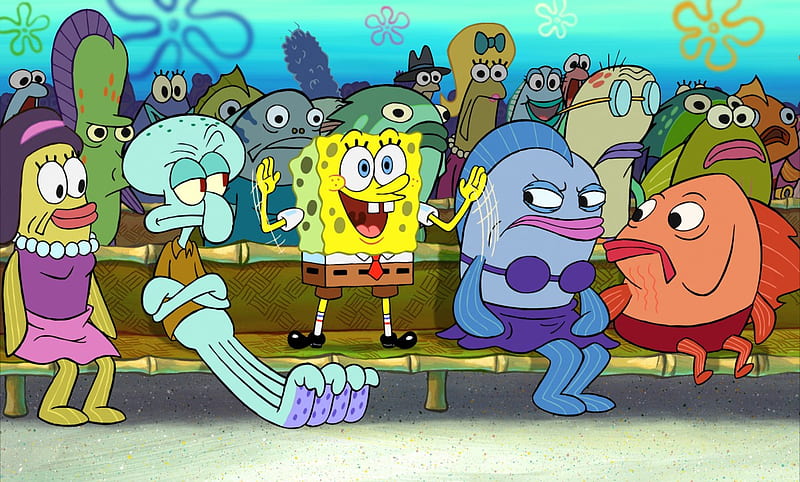 spongebob squarepants, funny, cartoon, movie, sea, HD wallpaper