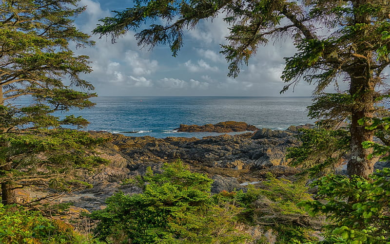 Spectacular Seacoast, Coast, Sea, Sky, Clouds, Horizon, Oceans, Rocks