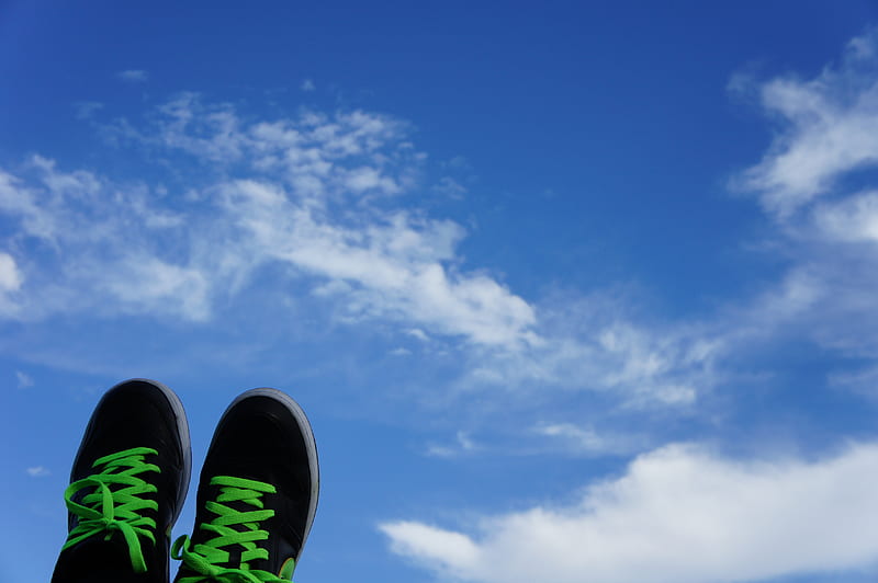 Slow down, take it easy, chill, relax, neon, sky, shoes, HD wallpaper
