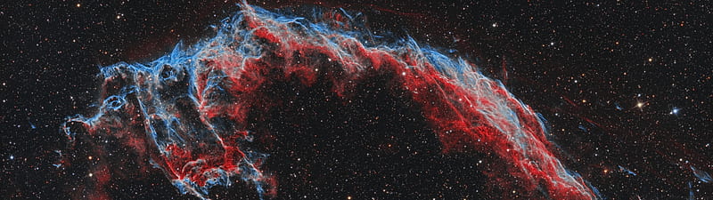 ] The Eastern Veil Nebula [OC] : R Multiwall, 7680X2160 Space, HD wallpaper