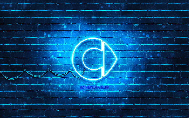 Smart blue logo blue brickwall, Smart logo, cars brands, Smart neon logo, Smart, HD wallpaper