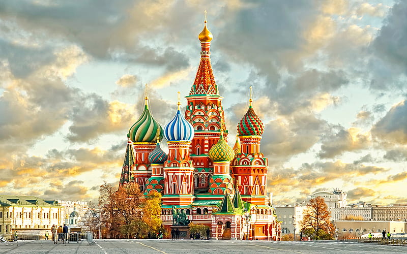 Saint Basils Cathedral russian landmarks, Russia, Moscow, HD wallpaper