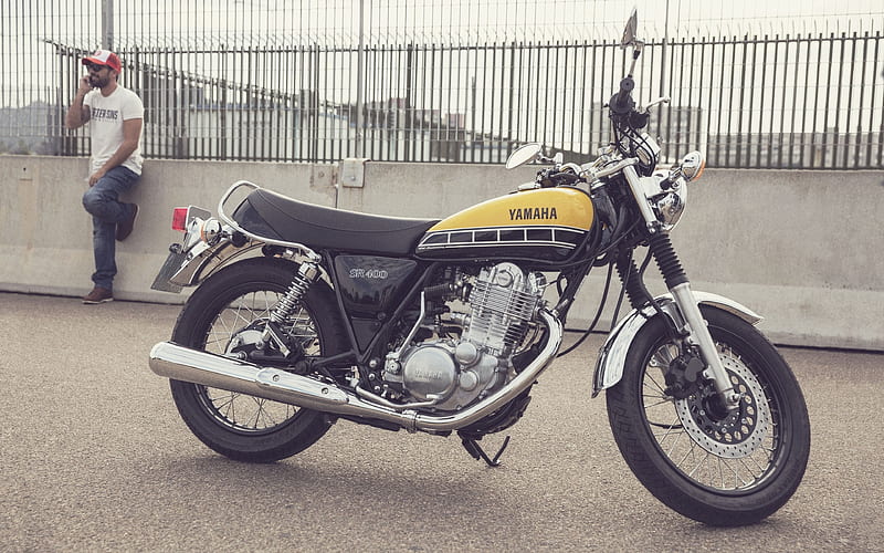 motorcycle, yamaha, classic, sr 400, HD wallpaper