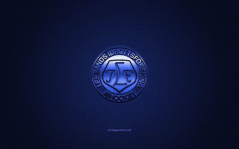 Leksands IF, Swedish hockey club, SHL, blue logo, blue carbon fiber background, ice hockey, Leksands, Sweden, Leksands IF logo, Swedish Hockey League, HD wallpaper