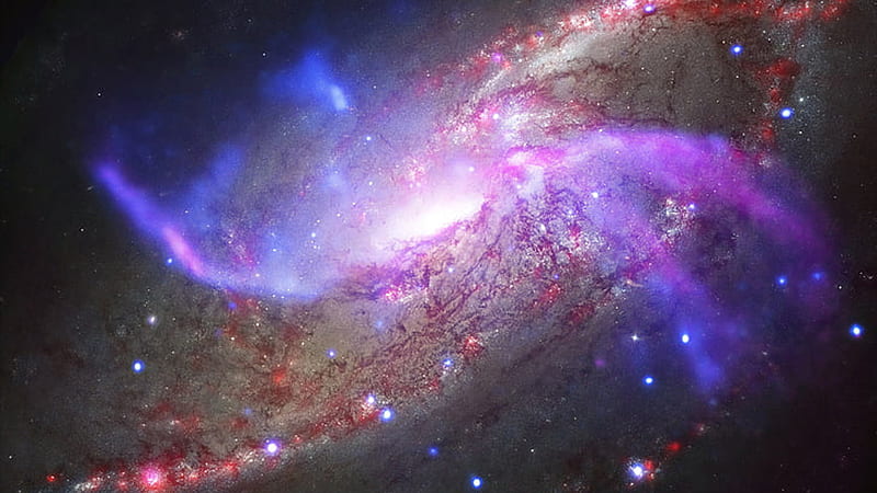 Light Purple Stars Space Nebula Glitter Galaxy Black Sky Galaxy, HD wallpaper