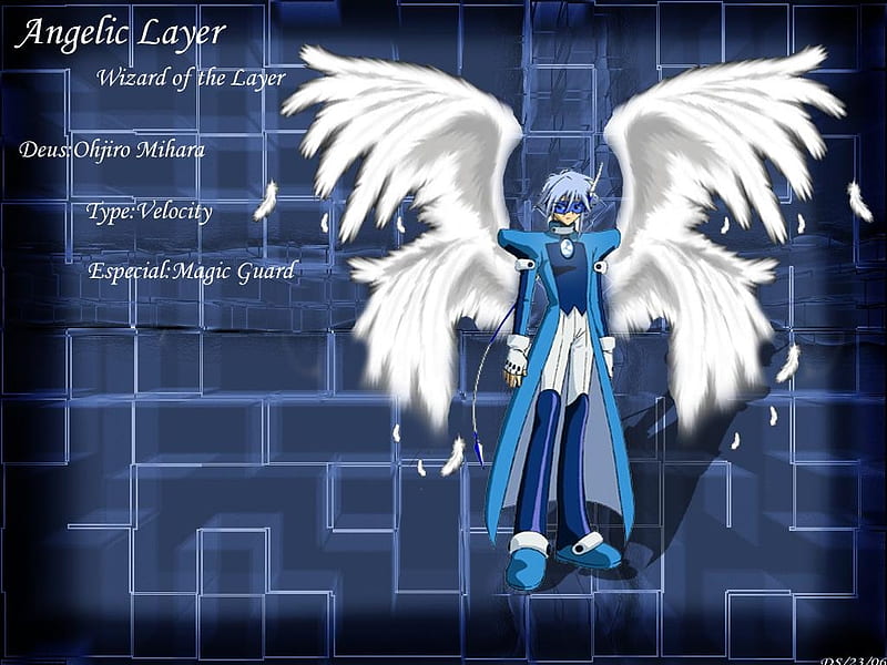 Blue Wizard, cool, angelic layer, anime, angel, doll, blue, wizard, HD wallpaper