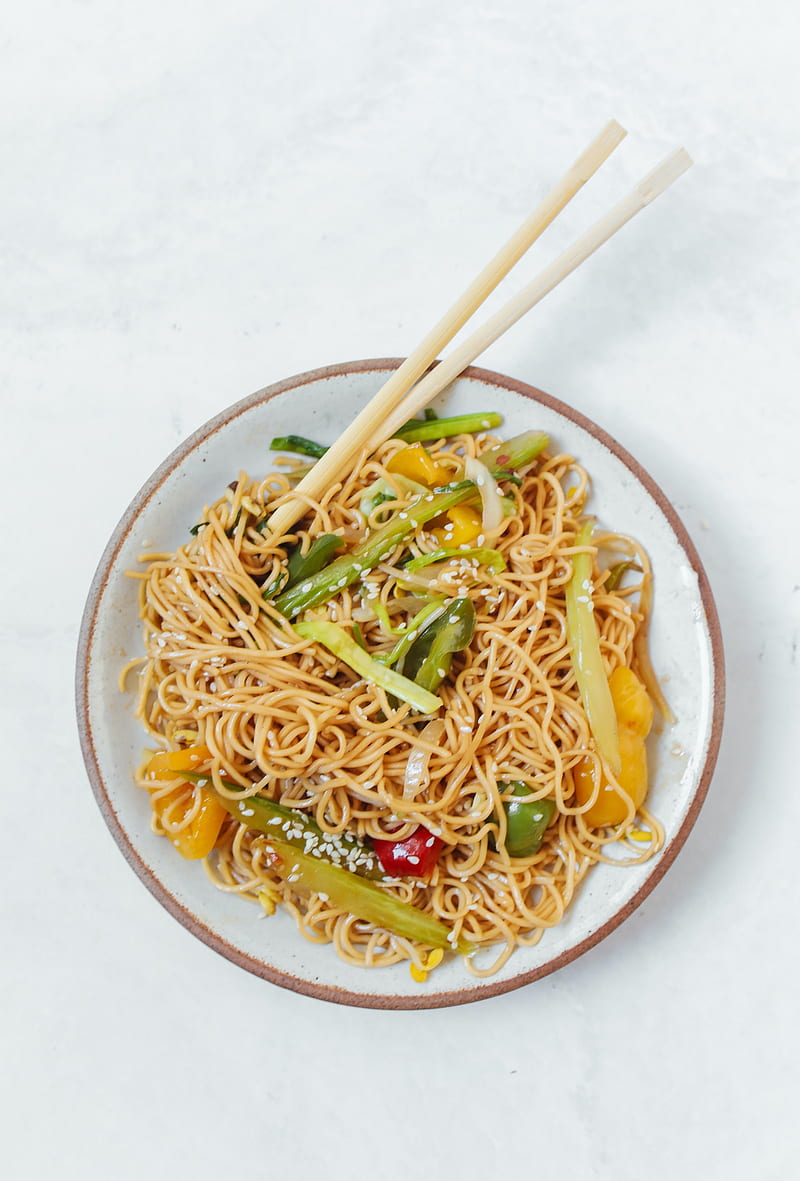 Noodles, bowl, chinese noodles, manchurian, pasta, spaghetti, HD phone wallpaper