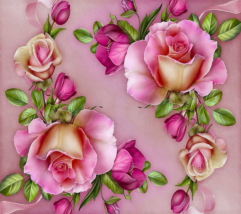 Flowers, color, roses, many, HD wallpaper