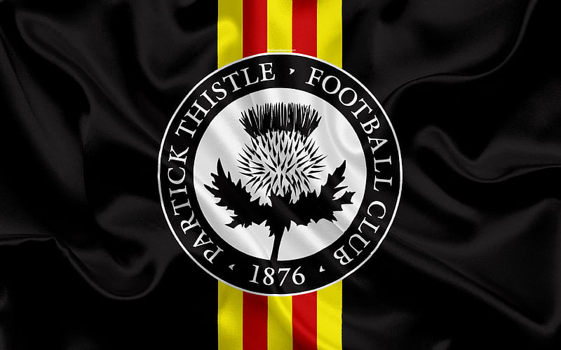 Partick Thistle FC Scottish Football Club, logo, emblem, Scottish Premiership, football, Glasgow, Scotland, UK, silk flag, Scottish Football Championship, HD wallpaper