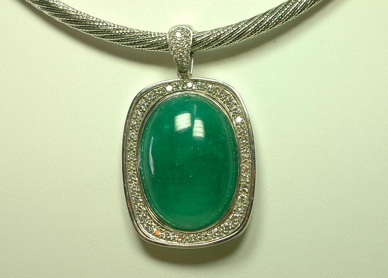 Cabachon Emerald Pendent, pendent, cabachon, emerald, large, HD wallpaper