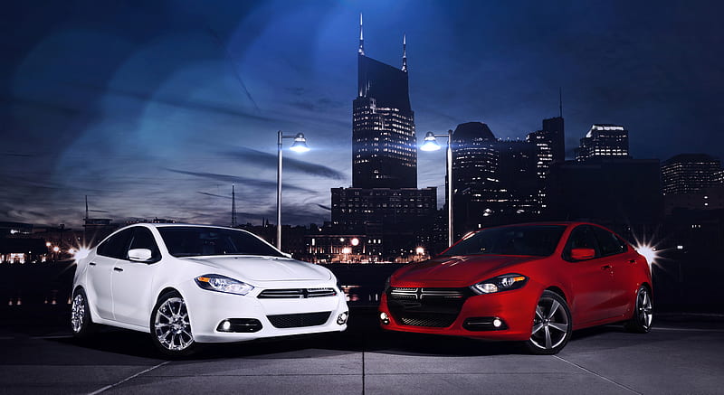 2013 Dodge Dart White and Red , car, HD wallpaper