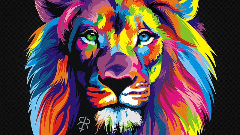 Rainbow Lion, Lightning Lion, HD wallpaper