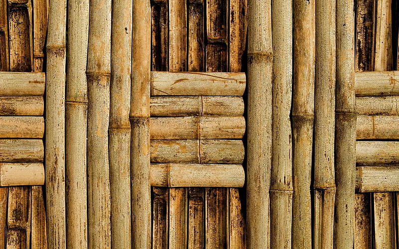 bamboo wickerwork textures, macro, bambusoideae sticks, bamboo weaving textures, bamboo textures, brown bamboo texture, bamboo canes, bamboo, bamboo sticks, brown wooden background, HD wallpaper