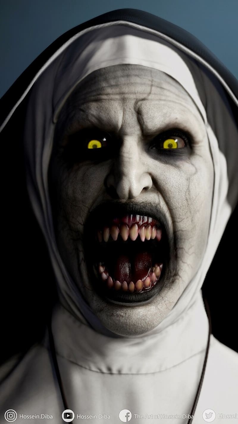 Scary Face, scary, face, nun, horror, HD phone wallpaper