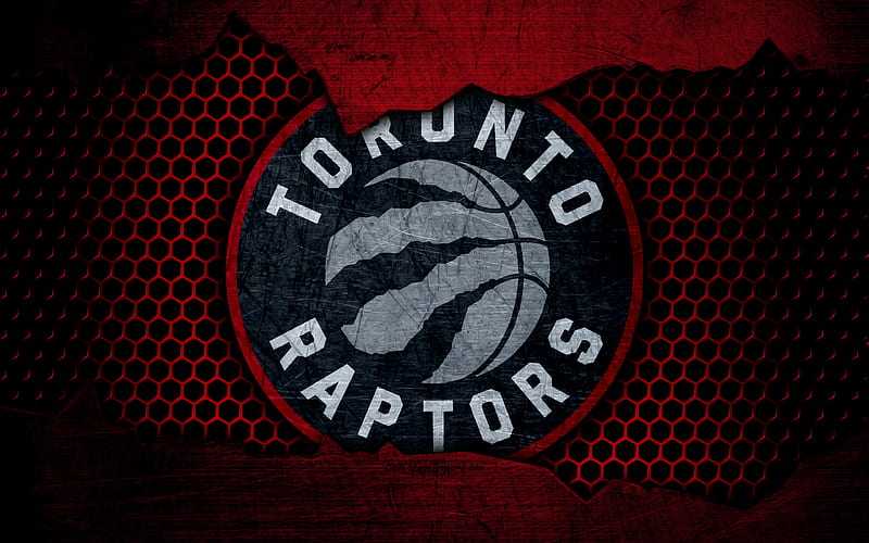 Toronto Raptors logo, NBA, basketball, Eastern Conference, USA, grunge, metal texture, Atlantic Division, HD wallpaper