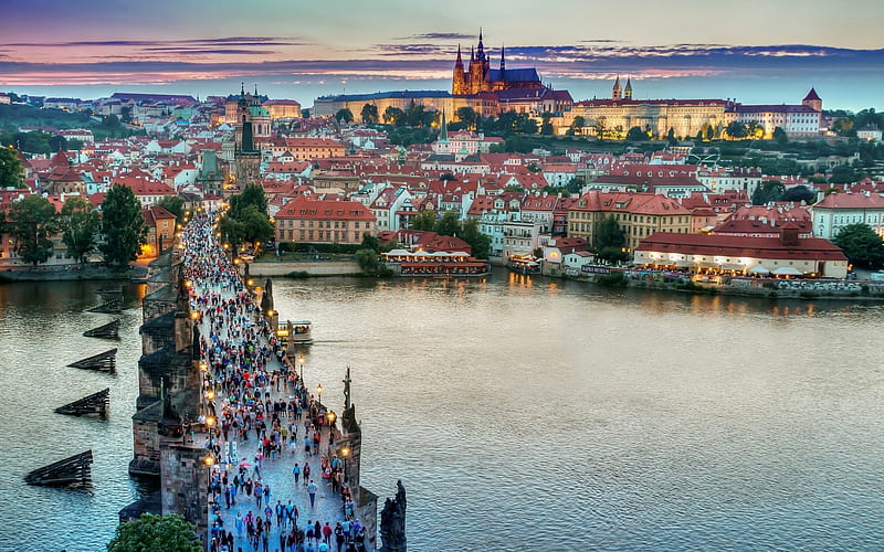 Praga, república checa, ciudad, río, puente, praga, Fondo de pantalla HD |  Peakpx